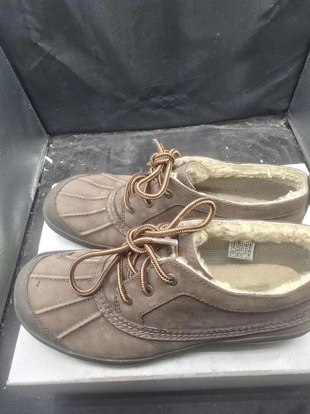 UGG Men's Brown Lace-Up Shearling-Lined Rain & Snow Boots